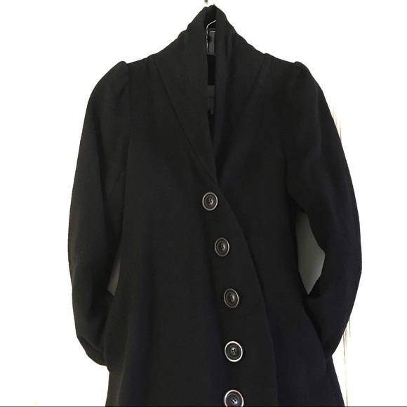MASON black wool asymmetrical coat - Picture 2 of 9